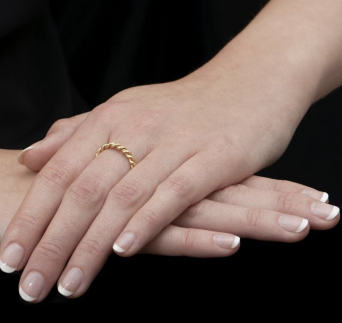 Yellow Designer Rope Stack Ring