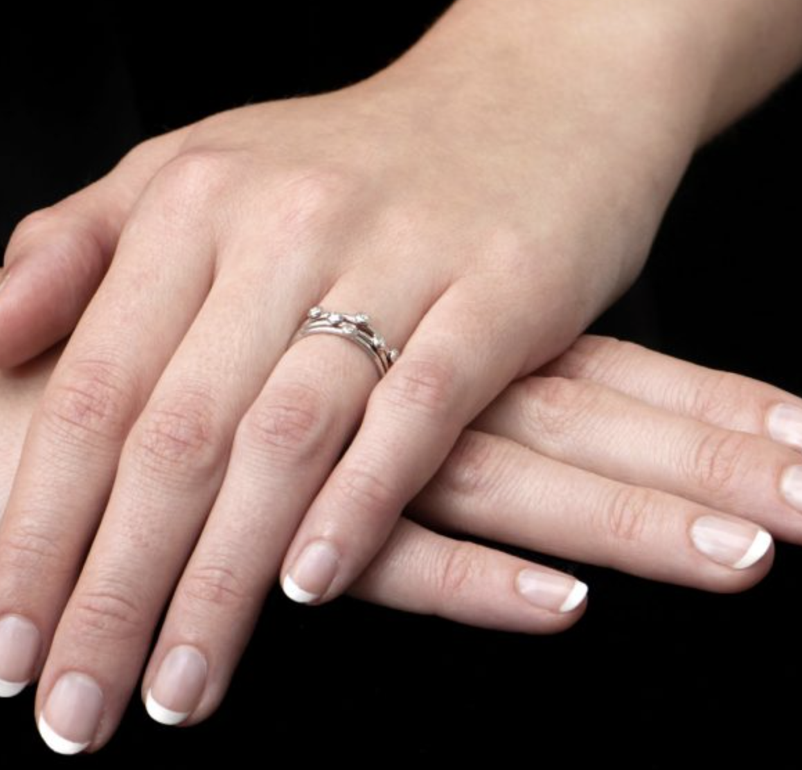 Raindrop Diamond Stacking Ring Set