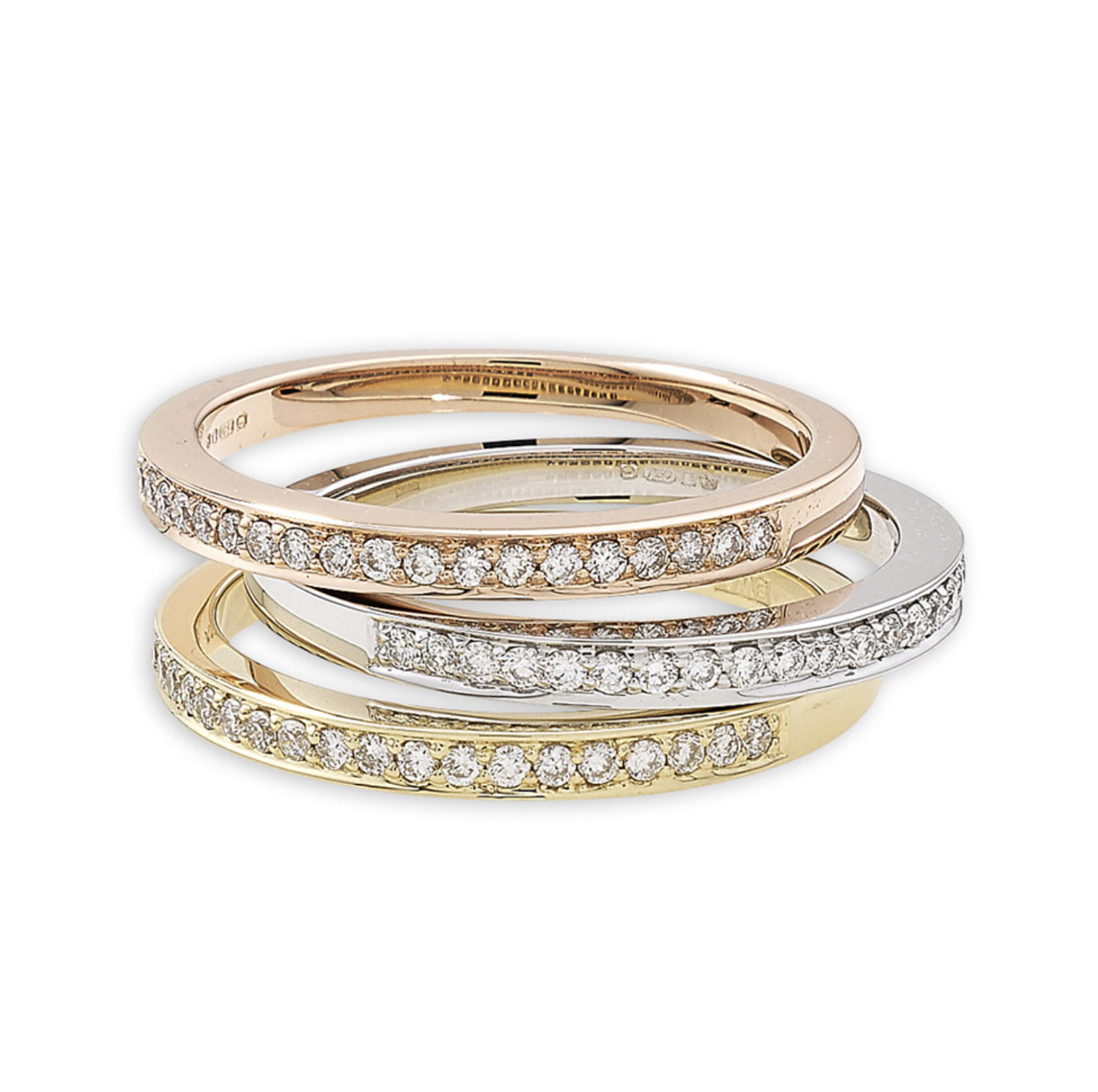 Diamond Grain-Set Stack Ring Set