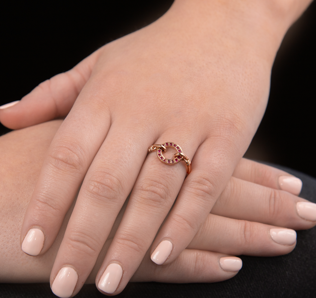 Ruby Circle Meridian Ring