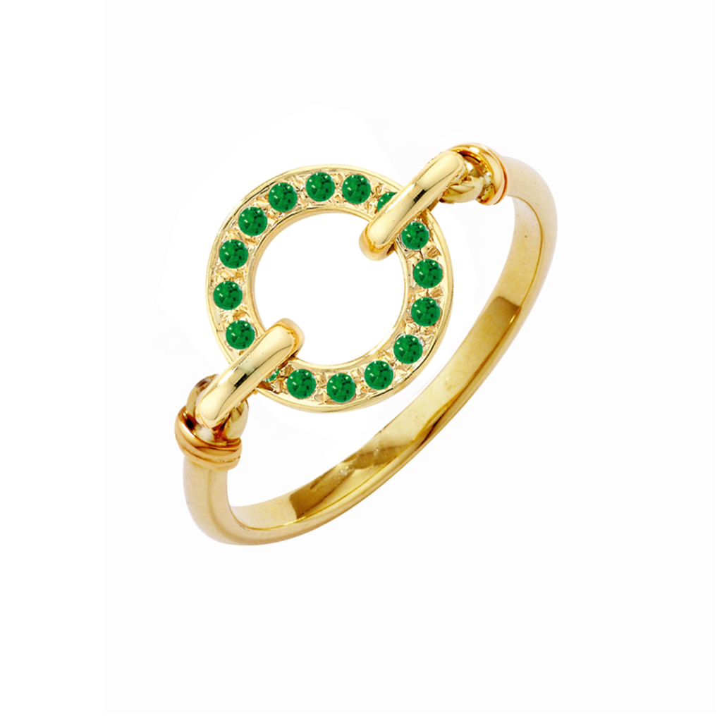 Tsavorite Garnet Meridian Circle Ring